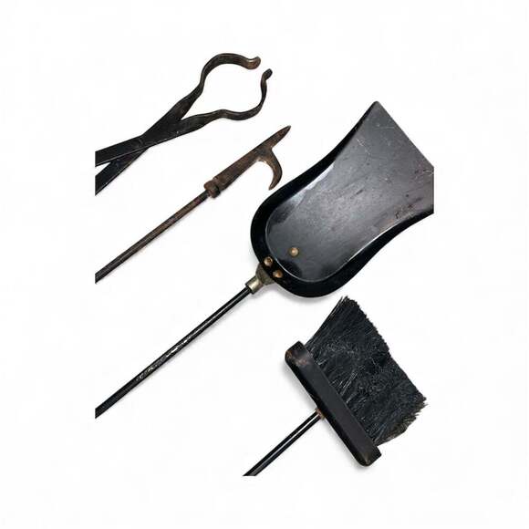 Late 20th Century 4-Piece Brass and Iron Fireplace Tool Set - Picture 7 of 13